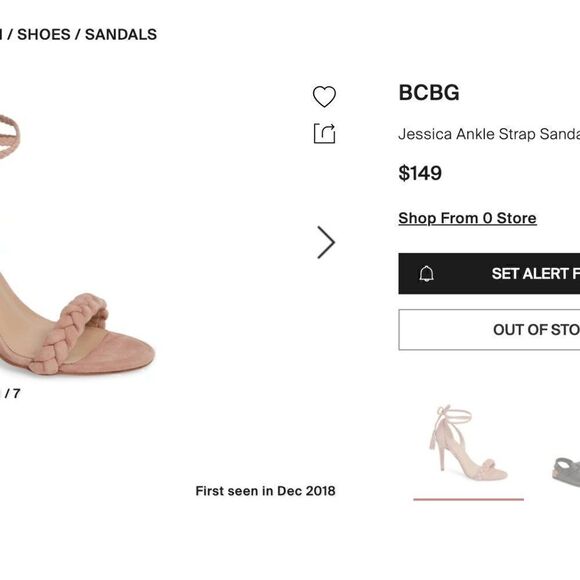 BCBGeneration Jessica Pink suede sandals - size 9 in Blush/mauve - Picture 7 of 7